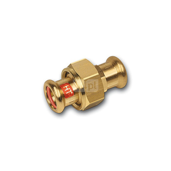 Śrubunek SANHA Press Solar trzyczęściowy, Cu, 54 mm (zw x zw)