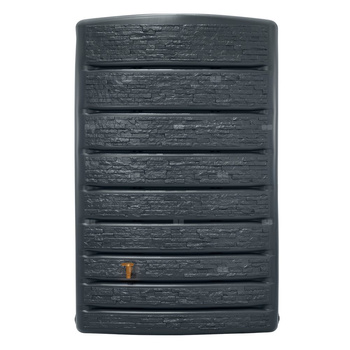 Zbiornik na wodę deszczową ExtraSlim Stone Decor, 400l, ciemny grafit z kranem Aqua Quick
