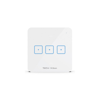 Włącznik trójpolowy Single WS-03, komunikacja bezprzewodowa TECH WTP, kolor Biały