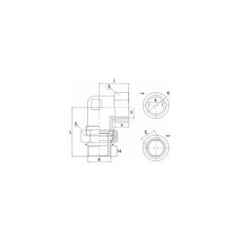 Śrubunek 90' RUMET o-ring mosiądz 2'' x 2'' (GW x GZ)