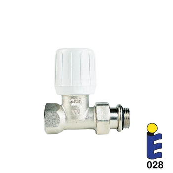 Niklowany zawór prosty, ręczny, możliwość montażu głowicy termostatycznej VALVOLA PER FERRO DR.3/8 UNI TE.ZAB