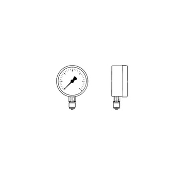 Manometr z rurką Bourdona AFRISO RF standardowy 0/1,6 bar G1/2B radialne fi 100 mm, kl. 1.6%