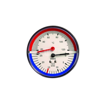 Termohydrometr TH 80, fi80 mm, 0÷16 mH2O, 20÷120'C, G1/4'', ax, kl. 2,5