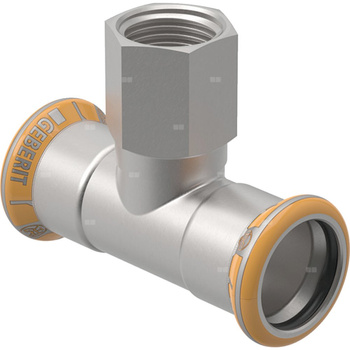 Trójnik Geberit Mapress Therm z gwintem wewnętrznym d15-Rp1/2-15