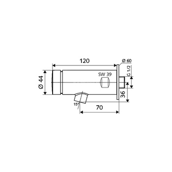 Samozamykająca bateria naścienna PETIT sc,1/2" chrom