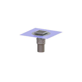 Wpust Ferrofix DN100, odpł.pionowy, z nasadką nierdz. i kratką szczel.nierdz. 138x138, sys.125