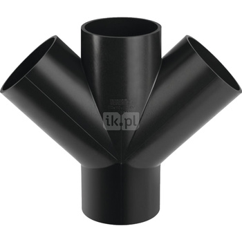 Czwórnik GEBERIT HDPE polietylen, 110 mm DN 100, sw x sw x sw x sw