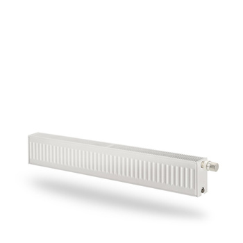 Grzejnik płytowy typ 44 PURMO Plint wym. 200 x 2000 mm, kolor biały, moc 2674 W, front Profilowany