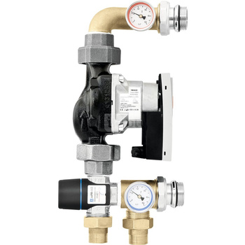 Grupa pompowa z termostatycznym trójdrogowym zaworem mieszającym - Kvs = 2.5 20-43'C
