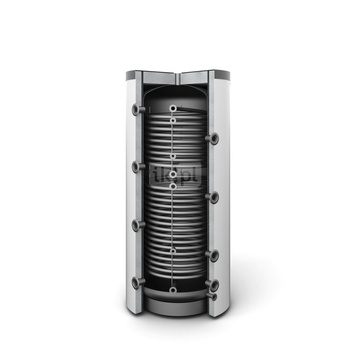 Zbiornik buforowy stojący GALMET SG(B) pojemność 1500 l z wężownicą x2, izolacja: pianka poliuretanowa neodul, kolor: skay biały