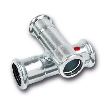 Czwórnik SANHA Therm dwupłaszczyznowy spawany stal 15 mm, zw x zw x zw x zw