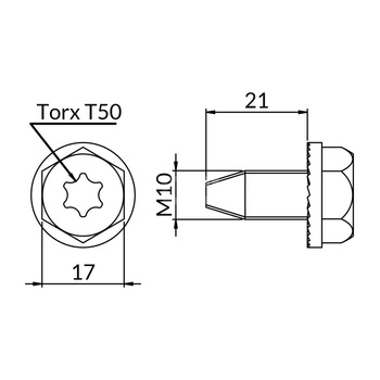 Śruba samogwintująca SP M10x21 XPCSPM10X21