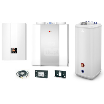 Pakiet - Kocioł gazowy jednofunkcyjny WOLF FGB-24 kondensacyjny wiszący 5.3 - 20.7 kW + Czujnik c.w.u. + RegulatorBM-2 + RekuperatorCWL 400P + Zasobnik c.w.uVulcan 100L stojący