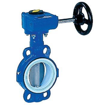 Przepustnica bezkołnierzowa TILIS z napędem ręcznym przekładnią ślimakową DN 200