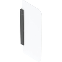 Ścianka międzypisuarowa Geberit ze szkła: Mocowanie: czarny / mat, Szkło: białe / satynowane
