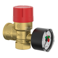 Zawór przelewowy kątowy (90') FLAMCO MEIBES Prescomano mosiądz PN 16, 2.5 bar GW 1/2'' x 3/4''