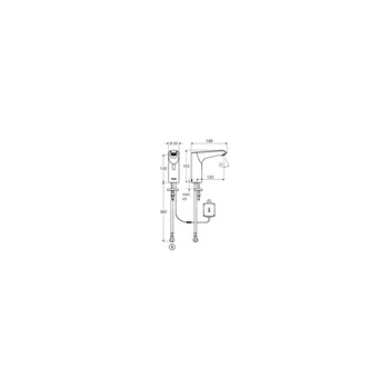 Bateria umywalkowa XERIS E 9V, chrom elektroniczna typ HDK, mid.