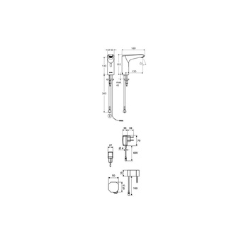 Bateria umywalkowa XERIS E 230V, chrom elektroniczna typ HDK, mid.