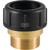 Łącznik GEBERIT HDPE, mosiądz, 1 1/2'' x 50 mm x DN 50 (GZ gazowy stożkowy x nakrętka) z uszczelką