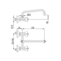 Bateria umywalkowa ścienna KFA Armatura STANDARD, chrom 510, montaż natynkowa