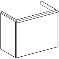Szafka pod małą umywalkę Geberit iCon, z jedną szufladą: Szerokość umywalki=53cm, H=41.5cm, Korpus i front: biały / lakierowany na wysoki połysk, Uchwyt: biały / powlekany proszkowo, matowy