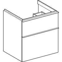 Szafka pod umywalkę Geberit iCon, z dwoma szufladami: Szerokość umywalki=60cm, Korpus i front: biały / lakierowany matowy, Uchwyt: biały / powlekany proszkowo, matowy