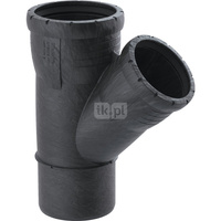 Trójnik GEBERIT Silent-Pro 45' PP 125 mm x 90 mm x 125 mm (mufa z tworzywa sztucznego do spawania/zgrzewania x mufa z tworzywa sztucznego do spawania/zgrzewania x króciec z tworzywa sztucznego do spawania/zgrzewaniania)