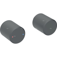 Zestaw pokręteł do baterii umywalkowej Geberit ONE, kształt okrągły, montaż naścienny (2 szt.): Czarny mat / Z powłoką easy-to-clean