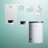 Pakiet - Kocioł gazowy jednofunkcyjny VAILLANT ecoTEC plus VC 20CS/1-5 kondensacyjny wiszący 2.8 - 21 kW + RegulatorsensoCOMFORT 720 + Zestaw powietrzno-spalinowy szachtowy + Zasobnik c.w.uVIH R 150/6 B
