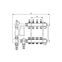 Rozdzielacz do ogrzewania podłogowego TECE floor 5-obieg. mosiądz 1'' x eurocono 3/4'' + przepływomierz + pompa