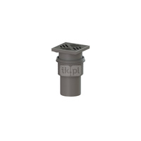 Wpust KESSEL z 1 przyłączem DN 100, odpływ pionowy (zdejmowany), kratka 138x138mm tworzywo sztuczne