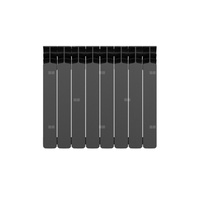 Grzejnik żeberkowy GAVIA 50 PLUS aluminium, podłączenie boczne 575 x 644 mm, kolor czarny, moc 938.6 W