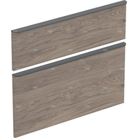 Zestaw frontów szuflad do szafki pod umywalkę GEBERIT, kol. orzech włoski hickory melamina, struktura drewna szer.750 mm