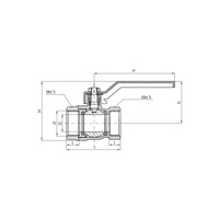 Zawór kulowy PERFEXIM 1410 mosiądz niklowany, PN 10 DN 100 GW, uchwyt: dźwignia