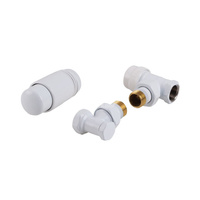 PHA-025W Komplet termostatyczny kątowy do podłączenia grzejnika (biały)