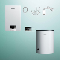 Pakiet - Kocioł gazowy jednofunkcyjny VAILLANT ecoTEC plus VC 20CS/1-5 kondensacyjny wiszący 2.8 - 21 kW+ Zestaw powietrzno-spalinowy + RegulatorsensoCOMFORT 720 + Zasobnik c.w.uVIH R 120/6 B