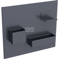 Tablica magnetyczna Geberit ze schowkami: Tablica magnetyczna: lava / malowana proszkowo matowa, Schowki magnetyczne: lava / malowane proszkowo matowe