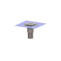 Wpust Ferrofix DN100, odpł.pion, z nasadką Variofix i kratką/ramą nierdz. 138x138, przeciwpośl., sys.125