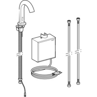Bateria umywalkowa Geberit Piave, stojąca, zasilanie sieciowe, z natynkową skrzynką funkcyjną, z mieszaczem termostatycznym, chrom