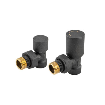 Zestaw grzejnikowy, kątowy, komfort pro, grafitowy