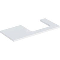 Blat pod umywalkę Geberit ONE z wycięciem, do prostokątnej umywalki nablatowej: B=104.2cm, Biały, Przekrój=Prawa strona, Lakierowany matowy