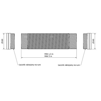 Przewód elastyczny DN160 dł.5 m