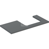 Blat pod umywalkę Geberit ONE z wycięciem, do prostokątnej umywalki nablatowej: B=104.2cm, Lava, Przekrój=Prawa strona, Lakierowany matowy
