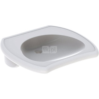 Umywalka GEBERIT Vitalis prostokątna, biała, 650mm, bez otworu na baterię, bez odpływu przelewowego, półka od ściany, odpowiednia dla osób niepełnosprawnych