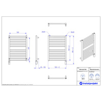 Grzejnik elektryczny Instal Projekt Piko Electro czarny/black swan 50x70 cm PIKE-50/70C75+GH-03C2