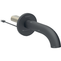 Bateria umywalkowa Geberit Piave, ścienna: Czarny mat / Z powłoką easy-to-clean, L=22cm