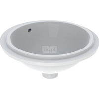 Umywalka GEBERIT Variform okrągła, biała / KeraTect, 330mm, bez otworu na baterię, z odpływem przelewowym, bez półki
