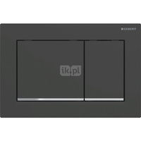 Przycisk uruchamiający Geberit Omega20, przedni/górny, czarny mat-chrom-czarny mat, easy-to-clean, prostokątny