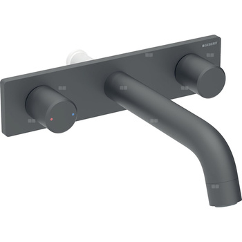 Korpus baterii do baterii umywalkowej Geberit ONE, kształt okrągły, montaż naścienny: Czarny mat / Z powłoką easy-to-clean, L=16cm