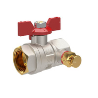 Zawór kulowy SENA VA30 Ni-free, 1GW x 1GW, ze spustem i odpowietrznikiem, pokrętło motylkowe